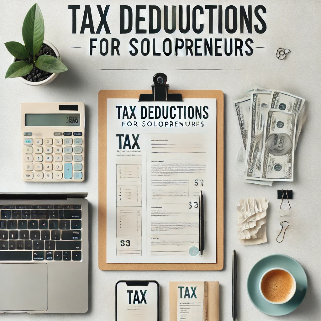 featured image for blog post. tax deductions for solopreneurs and creators